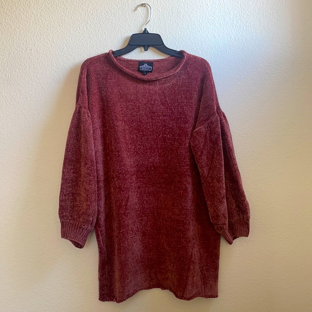 Angie Womens Chenille Sweater Size Small      Oversized Soft Balloon Sleeve